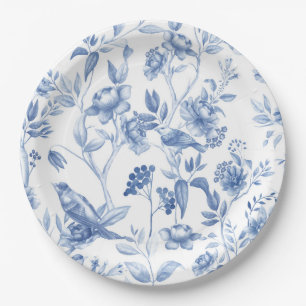 Prato De Papel Azul,porcelana,porcelana azul,toile floral,chinois