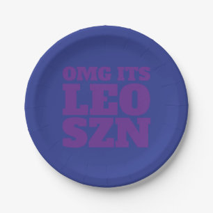 Prato De Papel Azul Roxo OMG É Leo SZN Legal