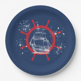 Prato De Papel Azul-veleiro do Partido Náutico