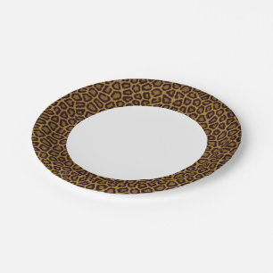 Prato De Papel Azulejo de fundo com peles de leopardo