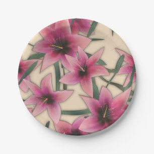 Prato De Papel Azulejo de vidro 3D flores líquidas límpidas flo