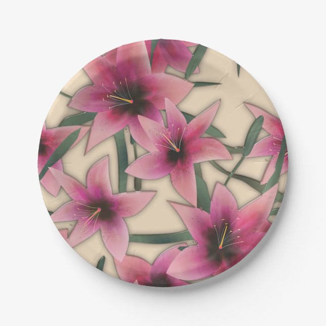 Prato De Papel Azulejo de vidro 3D flores líquidas límpidas flori (Frente)