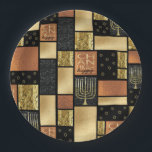 Prato De Papel Azulejos Sparkly Chanukah<br><div class="desc">Azulejos de Chanukah Sparkley. Bonito! Adicione texto em qualquer lugar no design para personalizar. Use a cor, o tamanho e o estilo da sua fonte favorita. Obrigados para parar e comprar. Muito apreciado! Feliz Chanukah/Hanukkah! Tamanho e estilo: Placa de Papel Redonda de 9" Joga uma festa espetacular com placas de...</div>