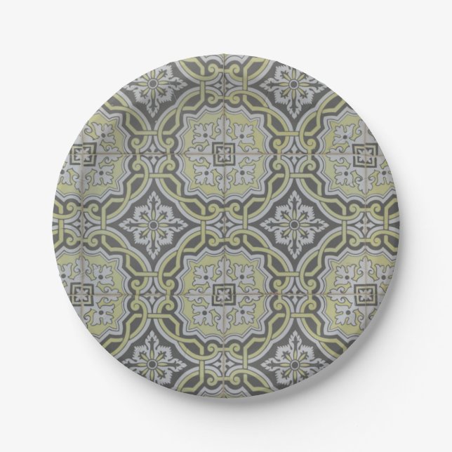 Prato De Papel Azulejos Vintage (Frente)