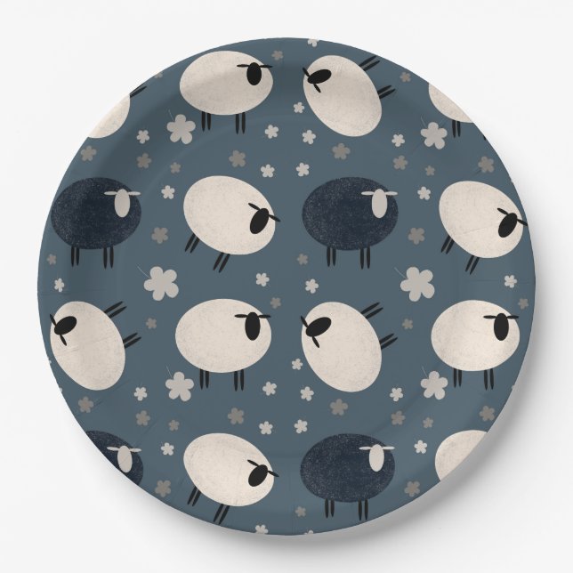 Prato De Papel Baa Baa Black Shep Plates (Frente)