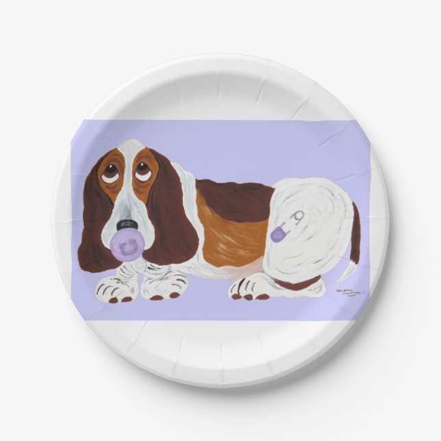 Prato De Papel Baby Basset Hound (Frente)