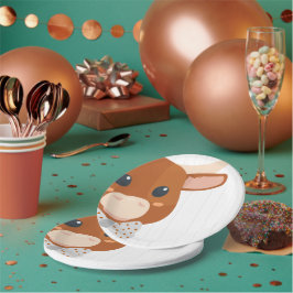 Prato De Papel Baby Boy Longhorn Queimou Chá de fraldas Laranja