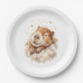 Prato De Papel Baby Boy Shower Plate • Capybara Design