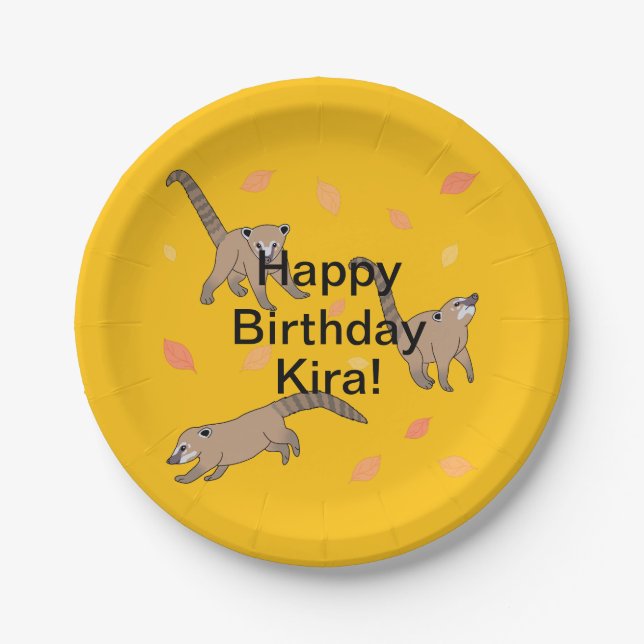 Prato De Papel Baby Coatis Birthday (Frente)
