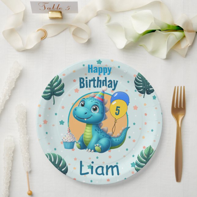 Prato De Papel Baby Dino Paper Plates (Casamento)