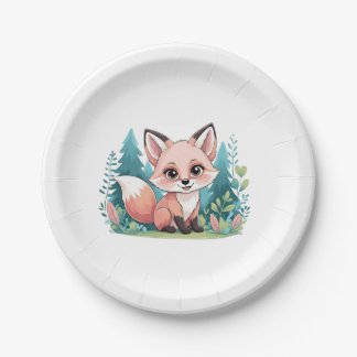 Prato De Papel  baby fox paper plates