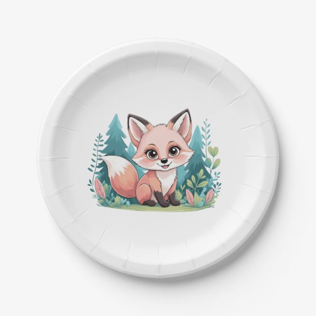 Prato De Papel  baby fox paper plates (Frente)