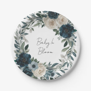 Prato De Papel Baby In Bloom: Um Chá de fraldas inspirado no jard