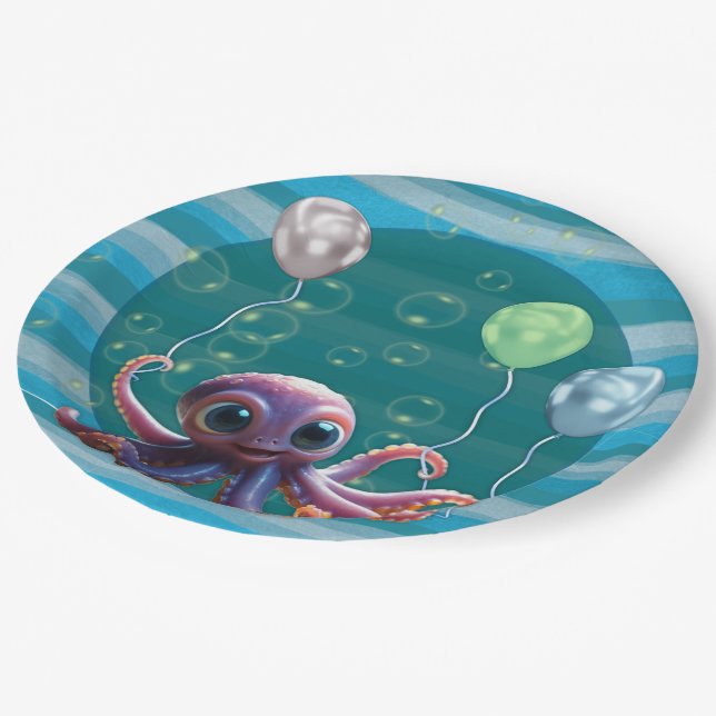 Prato De Papel Baby Octopus Paper Plate (Inclinado)