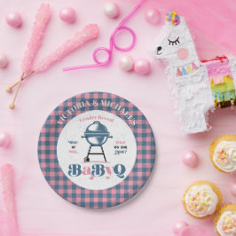 Prato De Papel Baby Q Barbecue Sexo Chá de Revisão