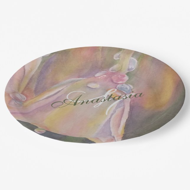 PRATO DE PAPEL BABY REVELAR MONOGRAMA DA FESTA DO CHÁ (Inclinado)