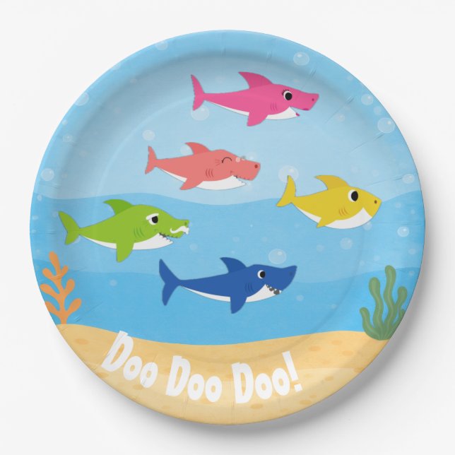 Prato De Papel Baby Shark Dinner Plates (Frente)