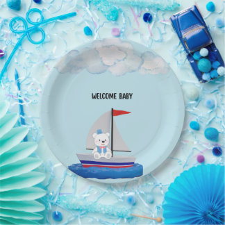 Prato De Papel Baby Shower Paper Plates