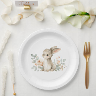 Prato De Papel Baby Shower Plates Bunny Themed Baby Shower