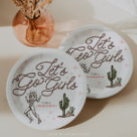 Prato De Papel Bachelorette Oeste Selvagem Último Rodeio Itinerár<br><div class="desc">Vamos, meninas! Prepare-se para se virar para uma festa de solteira de vaquinha que captura o espírito do Oeste Selvagem! Este na moda apresenta uma fonte divertida de cordas que tece suas cenas ilustradas à mão de rodeios e paisagens do deserto. Perfeito para o último rodeio de qualquer solteira! Esta...</div>