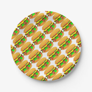 Prato De Papel Bacon Cheeseburger