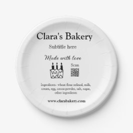 Prato De Papel Bagaço de padaria adiciona ingredientes feitos com