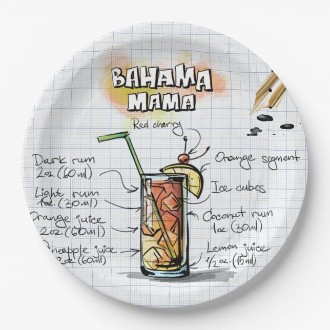 Prato De Papel Bahama Mama (Frente)