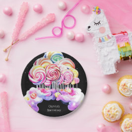 Prato De Papel Bairro de Candyland Simples e Bonito