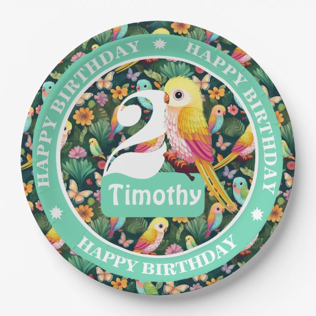 Prato De Papel Balão de Aniversário Personalizado (Frente)