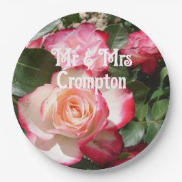 Prato De Papel Balão de Casamento de Fotografia floral de Rosas r