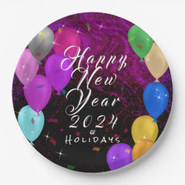 Prato De Papel Balão feliz ano novo