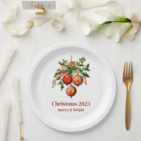 Balas de Natal Vermelhas com Holly Festivo