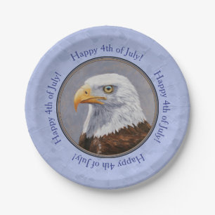 Prato De Papel Bald Eagle Head Blue