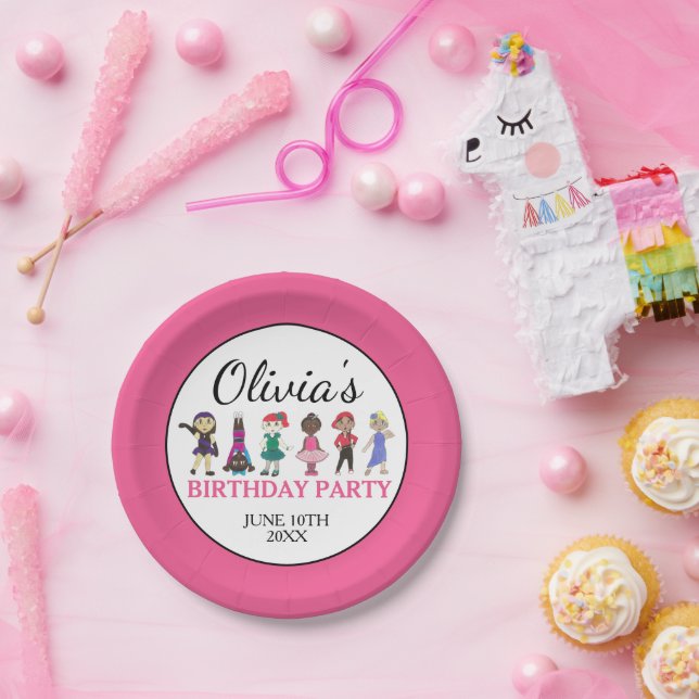 Prato De Papel Balé Toque em Jazz Acro Festa de aniversário Dança (Festa)