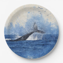 Baleia em Aves do Mar em Presente de Arte à Distân