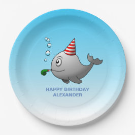 Prato De Papel Baleia pronta para festa