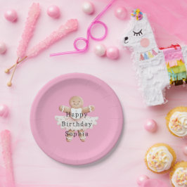 Prato De Papel Ballerina Balé de pão rosa Aniversário