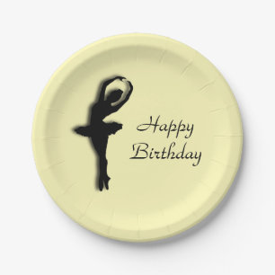 Prato De Papel Ballerina Birthday Yellow
