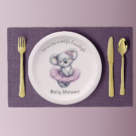 Prato De Papel Ballerina Koala Tutu Excitou Chá De Menina