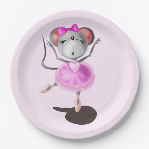 Prato De Papel Ballerina Mouse Funny Paper Plates Dancer Balé