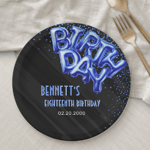 Prato De Papel Balões Azul