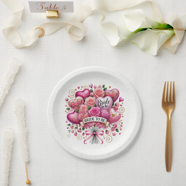 Prato De Papel Balões de flores para chá de noiva fofos (Casamento)