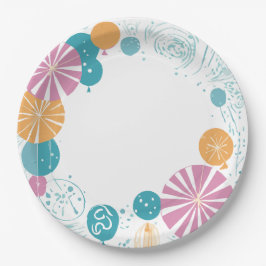 Prato De Papel balões e estrelas