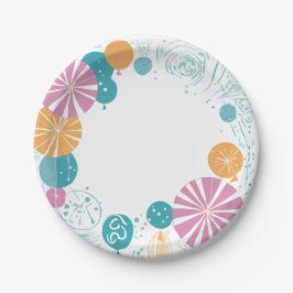 Prato De Papel balões e estrelas