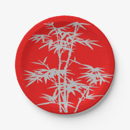 Prato De Papel Bambu chinês no partido de comensal chinês