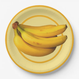 Prato De Papel Bananas amarelas em um