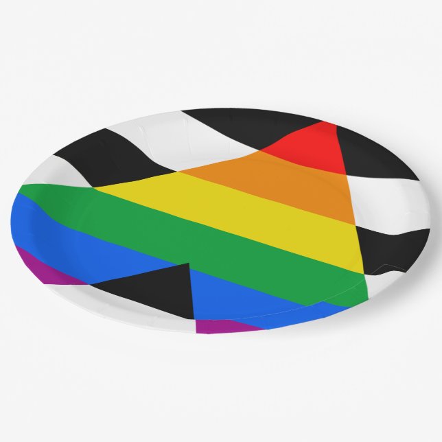Prato De Papel Bandeira Aliada LGBTQ+ (Inclinado)