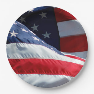 Prato De Papel Bandeira Americana