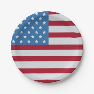 Prato De Papel Bandeira Americana 4 de julho