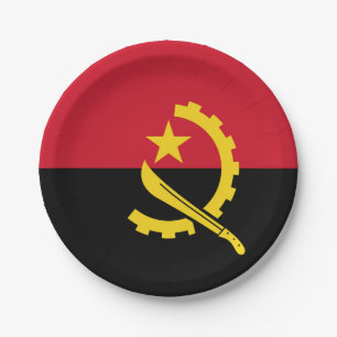 Prato De Papel Bandeira Angola